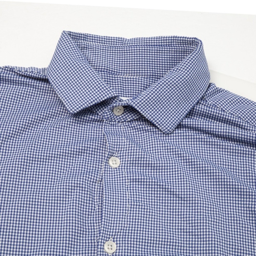 Mizzen+Main Button Down Shirt Mens Large Blue Gingham Spinnaker Trim Fit USA
